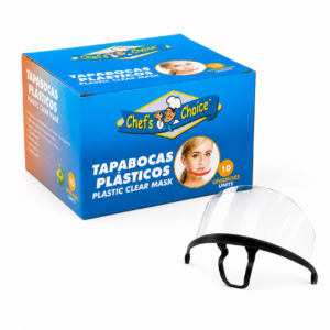 TAPABOCAS ACRILICO X 10 UDS NEGRO CHEF'S CHOICE